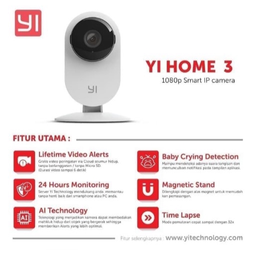 Xiaomi Yihome 3 CCTV Wifi IP Camera Yi Home 3 FHD 1080p Garansi Resmi