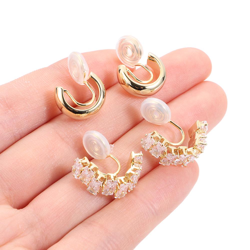 Lily Chunky Hoop Ear Clip Hot Perhiasan Hadiah Baru Trendi Cubic Zirconia Telinga Manset