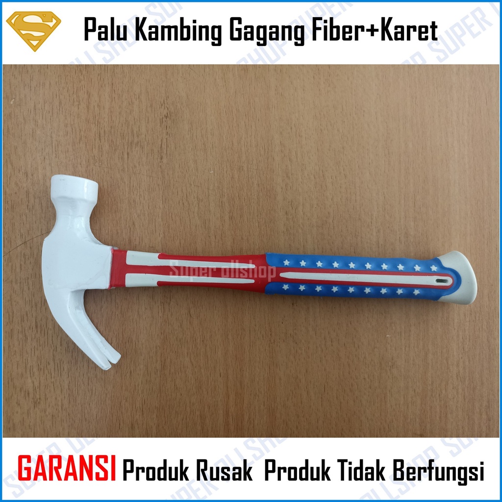 Palu Kambing Gagang Fiber Martil Cabut Paku USA Claw Hammer RRT Polos Kecil Besar 8oz 12oz 16 oz