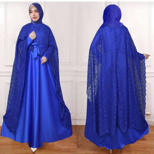 Zalina Maxi Cape Brukat Premium Fashion Muslim Wanita