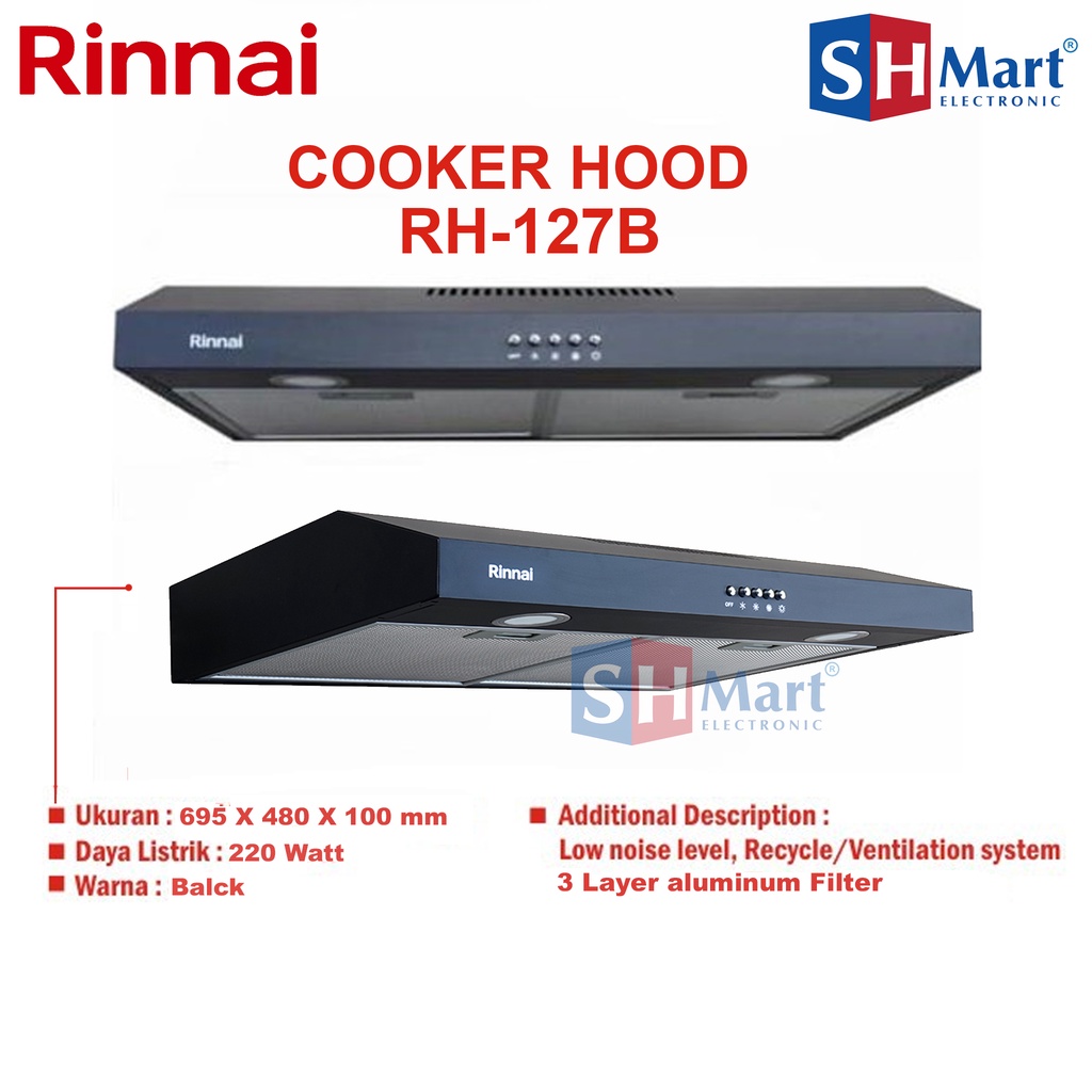 Jual COOKER HOOD RINNAI 70 CM PENGHISAP ASAP RH-127B RH127B / RH-127SS ...