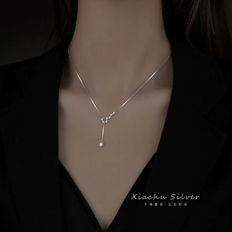 Kalung Rantai Klavikula 925 Silver Model Rumbai Untuk Wanita