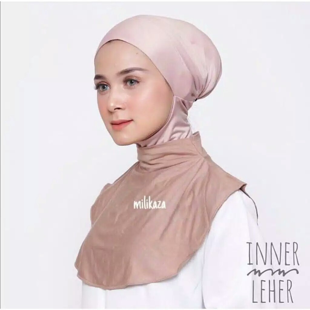 Inner  hijab leher premium turtleneck / inner leher jilbab bahan kaos / dalaman kerudung polos murah