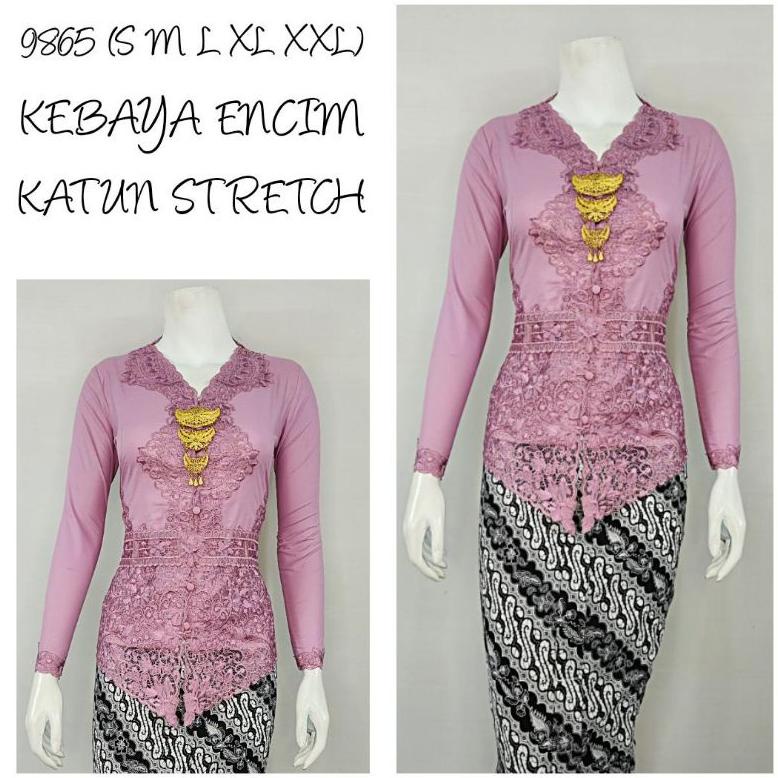 COD Indah KEBAYA ENCIM MODERN LENGAN PANJANG BORDIR SENADA KATUN STRETCH KEBAYA WISUDA KEBAYA KATUN 