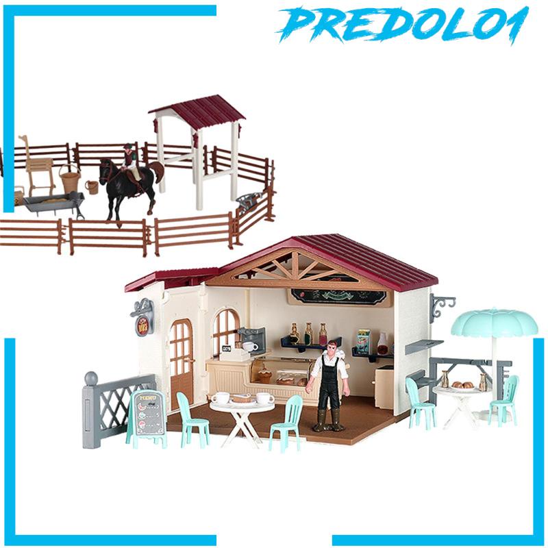 [PREDOLO1] Farm Animals Stable Rider Playset for Boy Girl Ages 3+