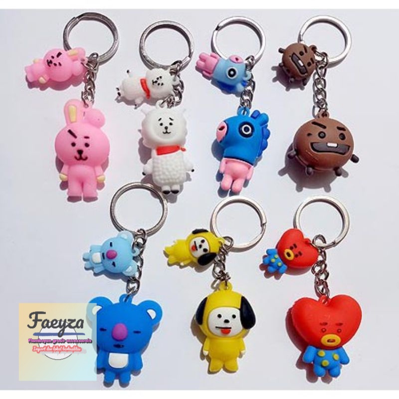 12 pcs gantungan tas kunci model bts