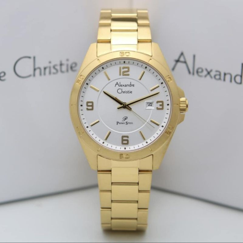 Jam Tangan Alexander Christie Pria Gold ac1016