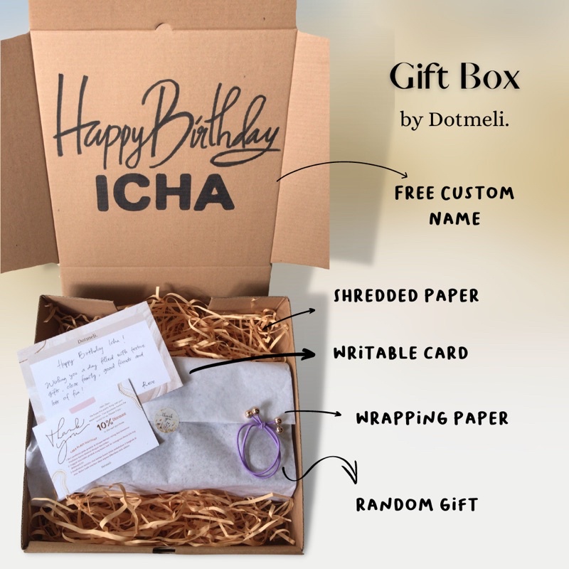 

DOTMELI - Gift Box [Free Custom Name] - Box Packaging / Box Kardus / Kado / Hadiah Custom