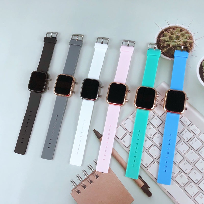 Jam Tangan Digital Pria Dan Wanita LED Watch Rubber Strap High Quality