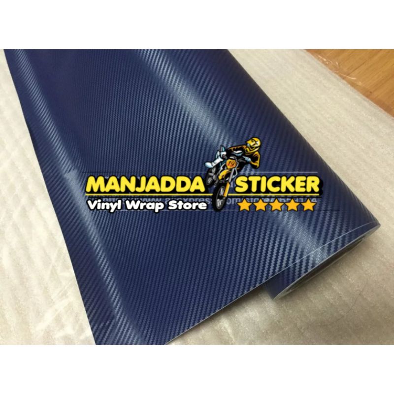 STIKER CARBON 3D WARNA DARK BLUE ORIGINAL