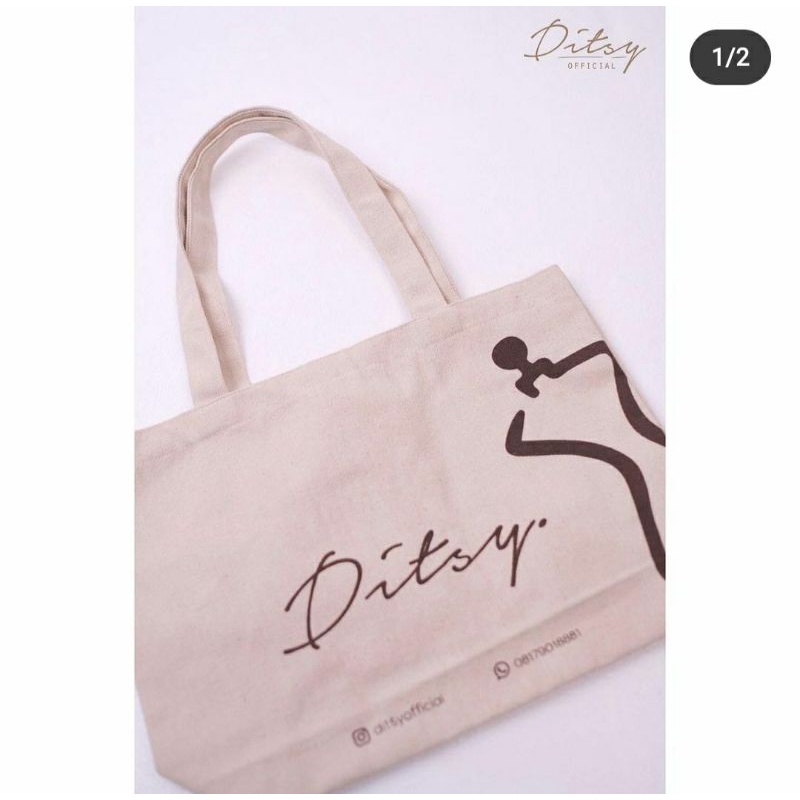 Ditsy April - Ditsy Reject - Tree almond - Totebag ditsy zipper