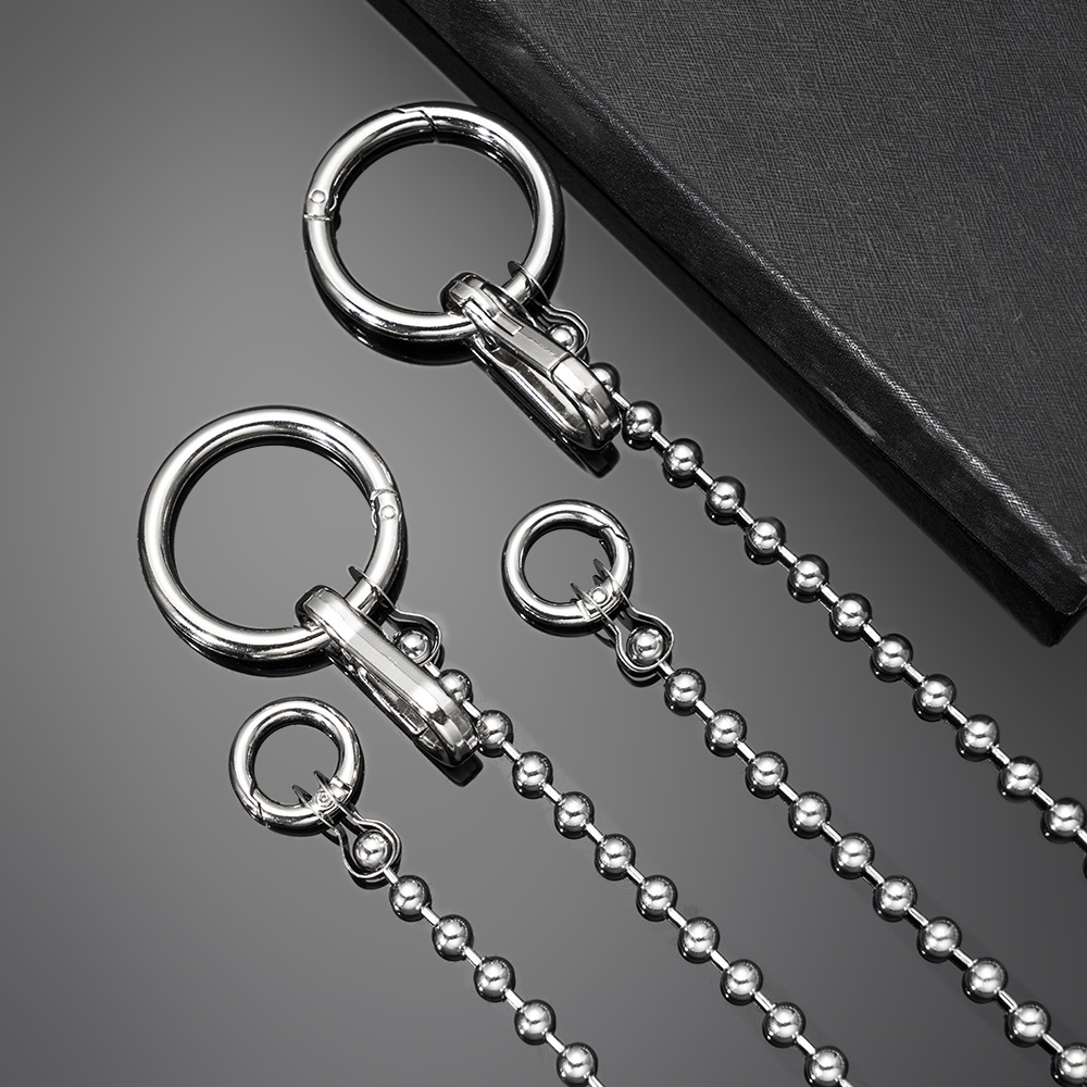 【COD Tangding】Punk Hip-hop Trendy Stainless Steel Belt Key Chain Waist Pants Round Bead Chain Jeans Long Metal Clothing Accessories Jewelry