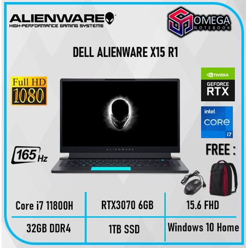 DELL ALIENWARE X15 RTX3070 8GB i7-11800H RAM 16GB / 32GB 1TB SSD W10 15,6&quot;FHD 165Hz