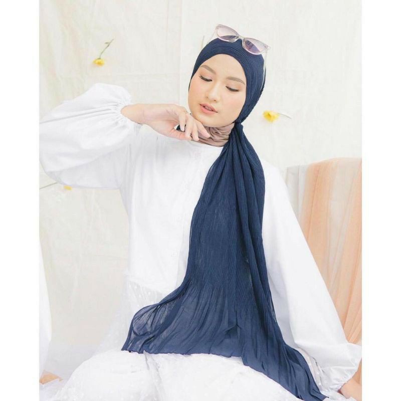 PASMINA PLISKET /FULL PLISKET TANPA GARIS TENGAH