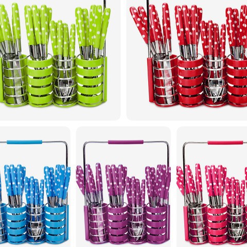 Sendok Set WESTON Warna Polkadot 24 set