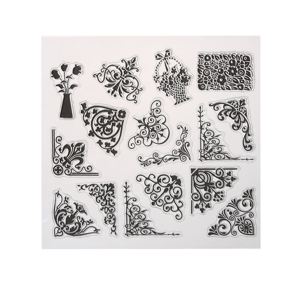 Clear Stamp (Stempel Transparan/Bening) - Flower Corner