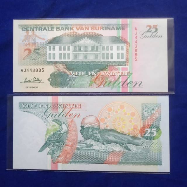 UANG ASING 25 GULDEN SURINAME