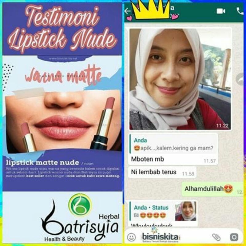 Lipstik lipstick matte batrisyia gincu long lasting vco