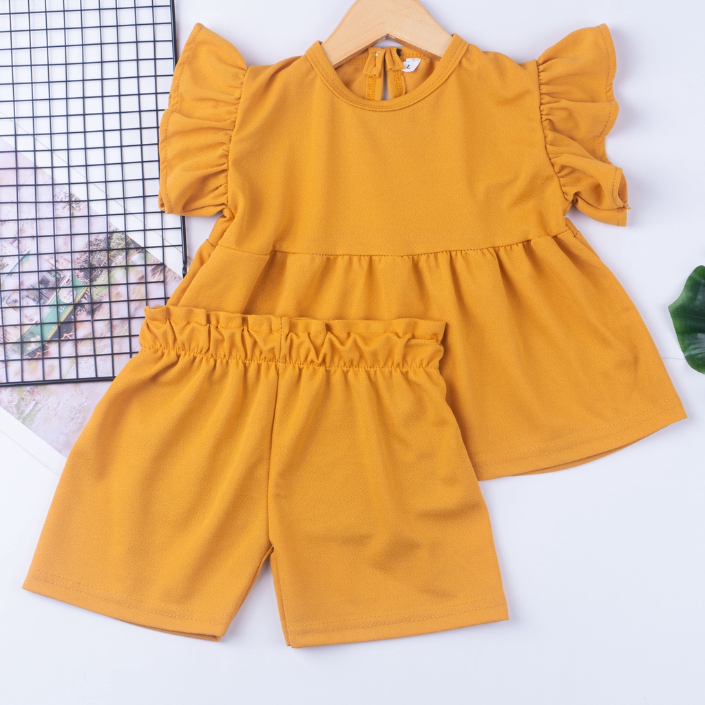 Set Baju Anak Perempuan Lucu / Set RUFFLE Bonia Anak Perempuan / Setelan Baju Anak Perempuan HARIAN MURAH MERIAH