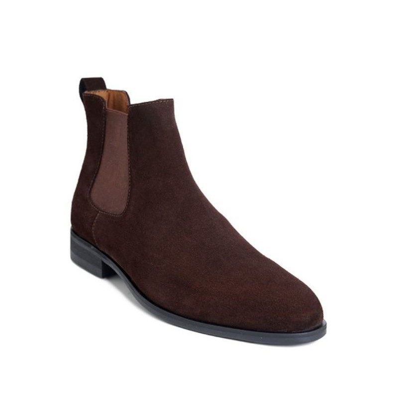 CHELSEA BOOTS FULL SUEDE DARK BROWN COWOK PRIA LAKI LAKI