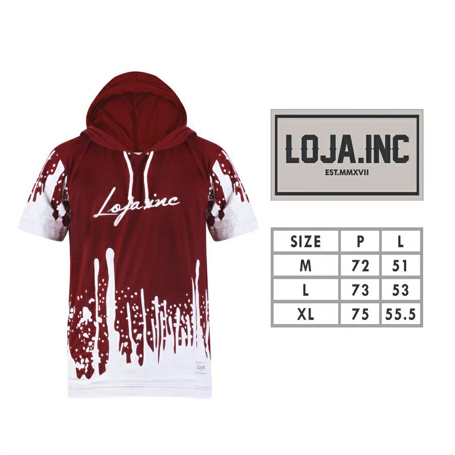 Baju Kaos Pria - Baju Hoodie - Kaos Hoodie Original Loja Inc - Kaos Loja - Motif 01 - Putih