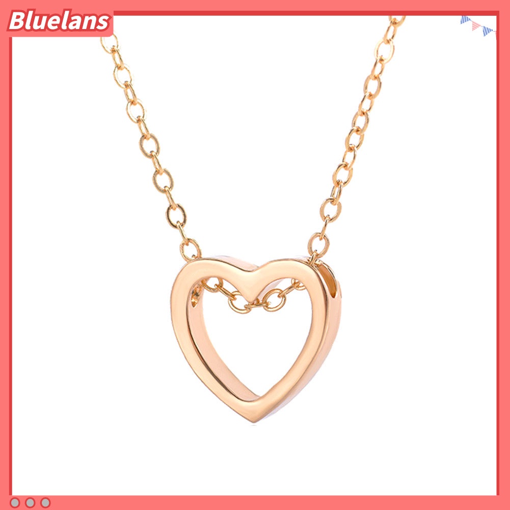 Bluelans Romantic Loving Heart Pendant Hollow Necklace Party Women Lovers Jewelry Gift