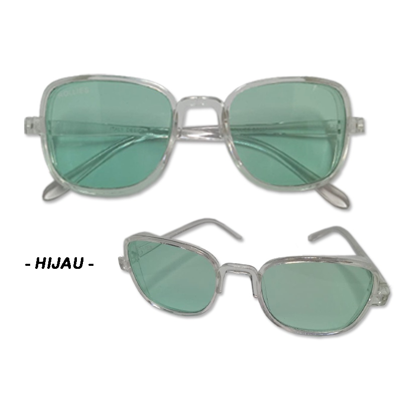 Promo! Kacamata Fashion Vintage Lensa Warna Warni Frame Kotak Kacamata Korean Design Retro Gaya Kacamata Hitam Candy Color Sunglasses Unisex Kacamata Dewasa