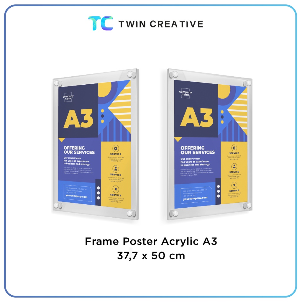 Frame Akrilik Display Poster Acrylic A3 - Poster Acrylic A3