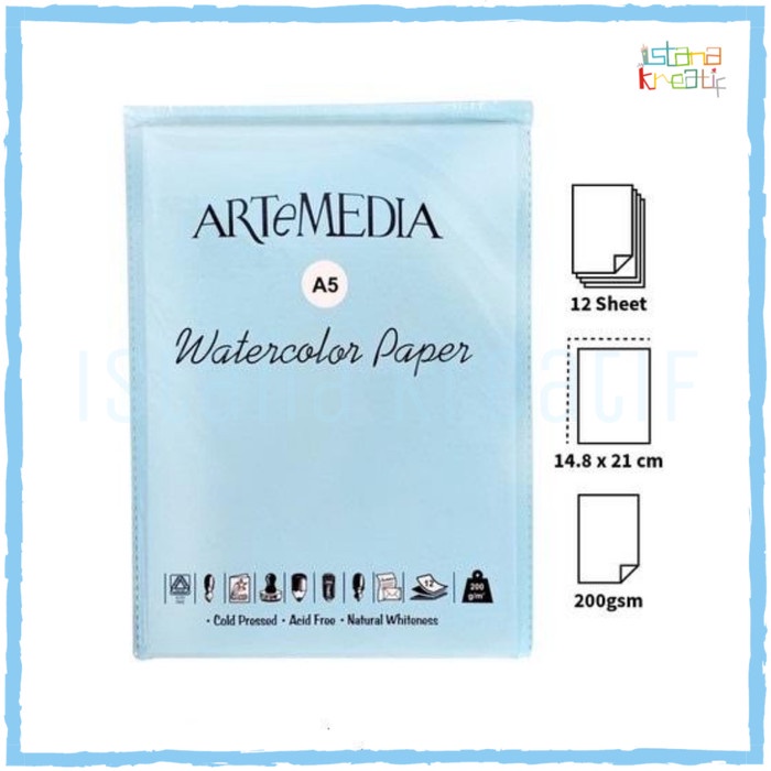 

Sketsagambar- Artemedia Watercolor Paper A5 | 12 Lembar -Buku-Gambar-Sketsa.