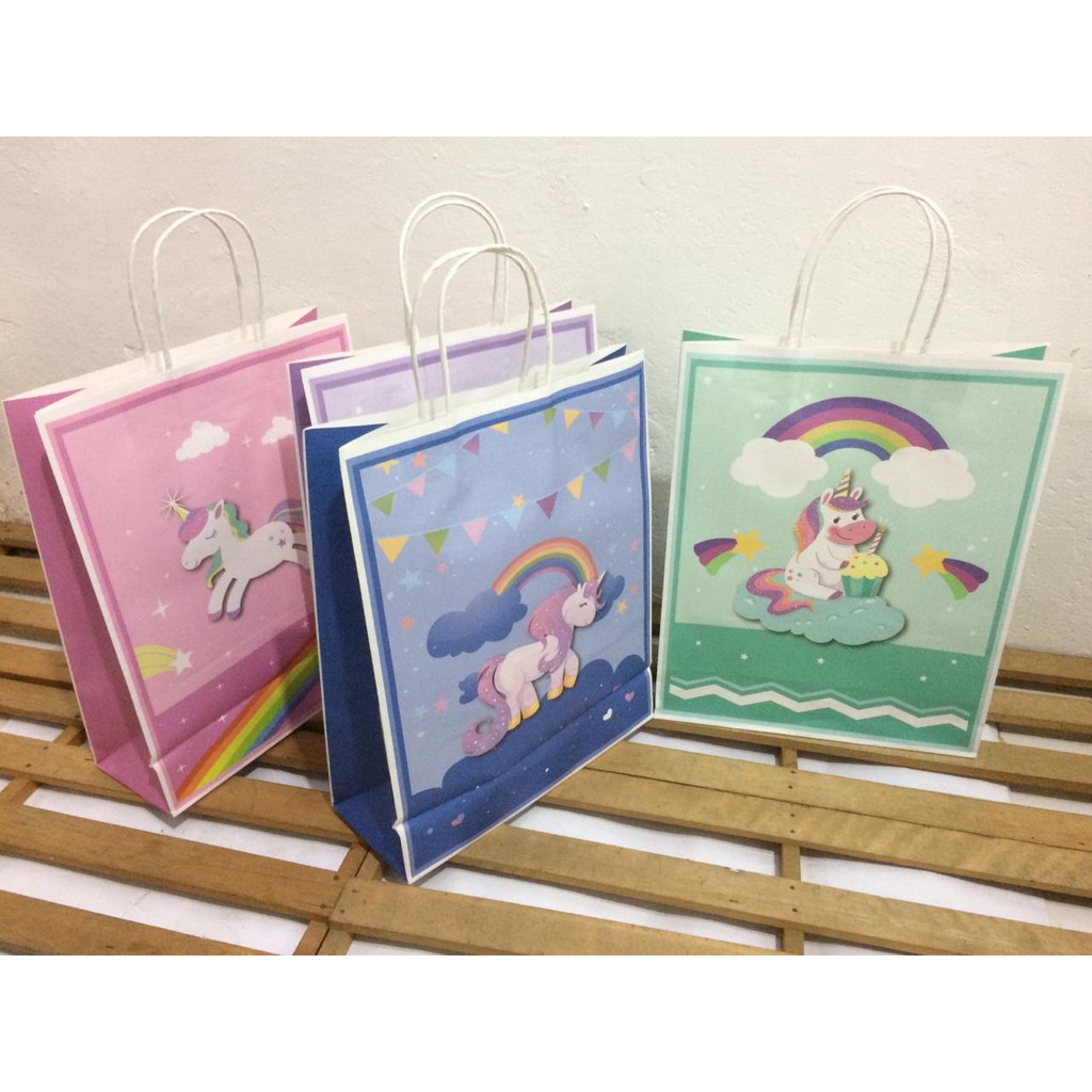 

TERMURAH!kantong paper bag unicorn packing ulang tahun hadiah rainbow