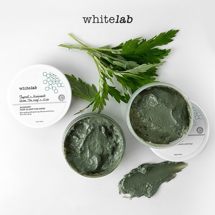 Masker Wajah Membersihkan Pori Whitelab Mugwort Pore Clarifying Mask