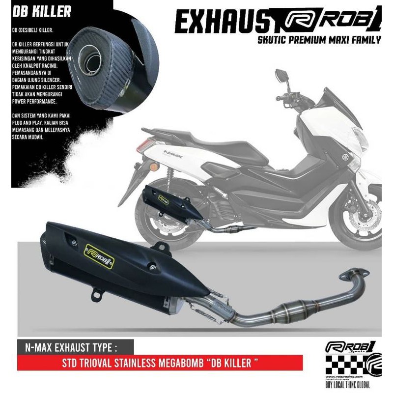 Knalpot ROB1 Nmax Old Black Silincer Cup V Original