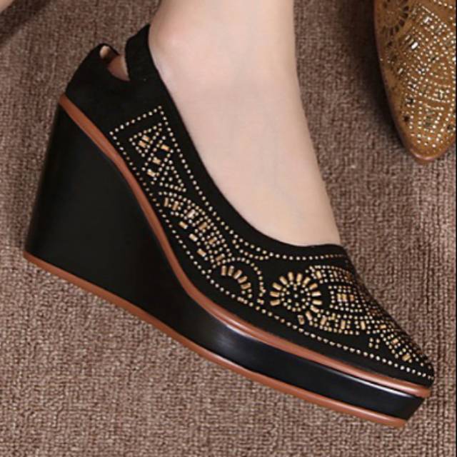 GIBD EMORY Marline Series 77EMO2130 DIAMOND STUD SEPATU WEDGES WANITA FASHION IMPORT ORIGINAL PESTA