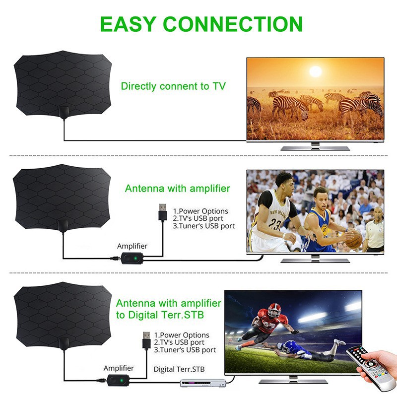 Antena TV Digital DVB T2 High Gain 25dB With Amplifier Signal Booster