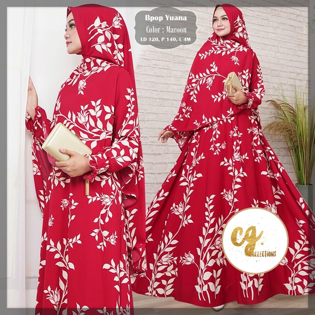 ASLI ORIGINAL  BPOP YUANA SYARI bubblepop muslimah dress elegant lebaran sahara erica belinda
