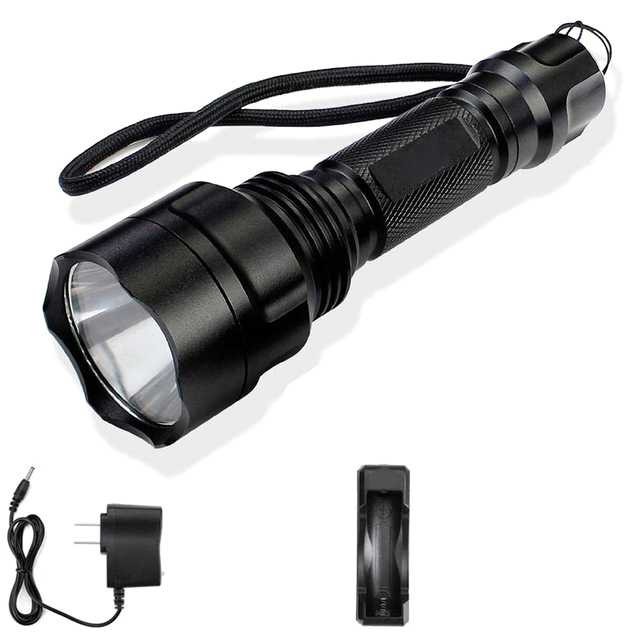 TaffLED Paket Senter LED Cree Q5 + 1xBaterai + Charger + Box - C8