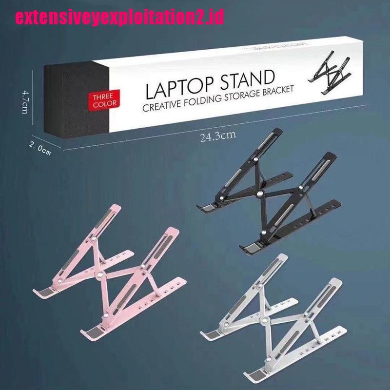 &lt; E2id &amp; &gt; Stand Holder Laptop / MacBook Pro Bahan Aluminum Alloy Bisa Dilipat