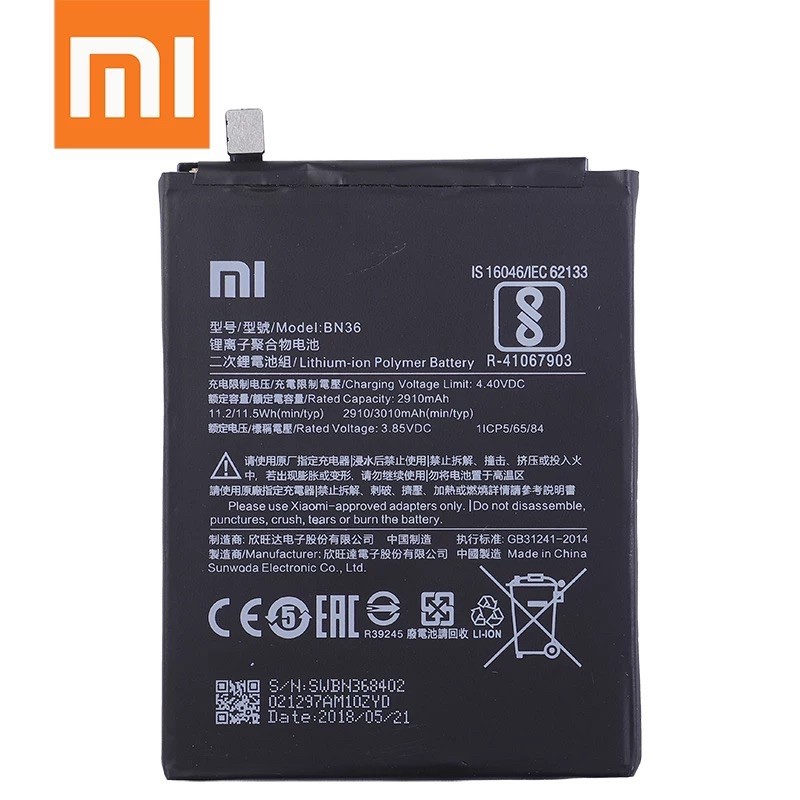 BN36 BATERAI XIAOMI MIA2 / MI6x - ORI