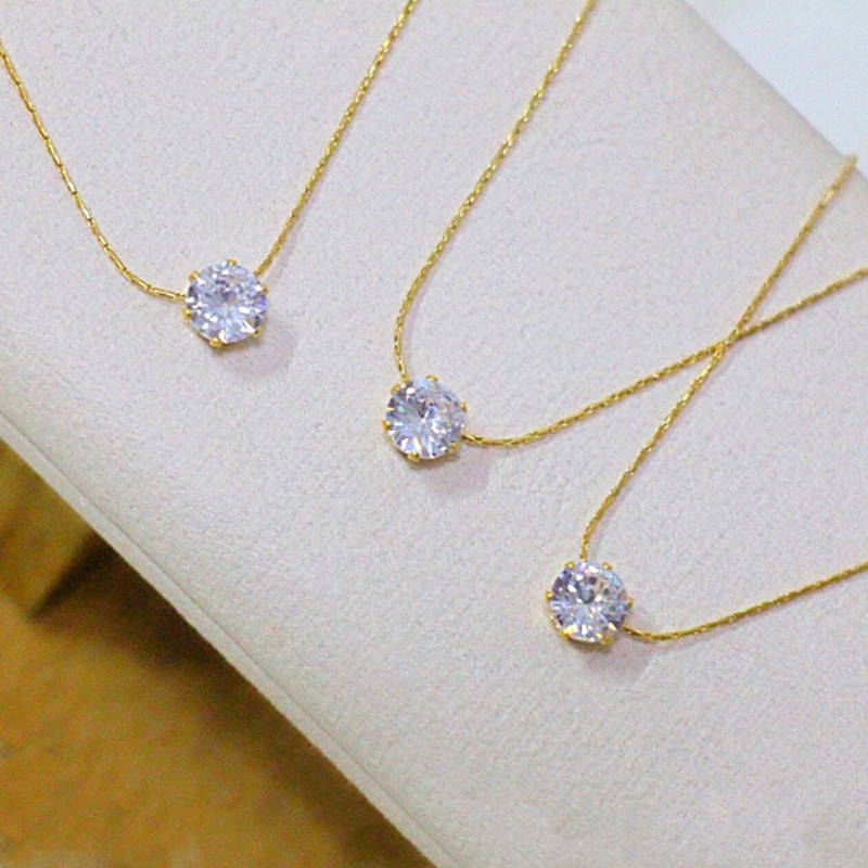 Kalung titanium wanita Anti karat emas 18k simple berlian Aksesoris Fashion