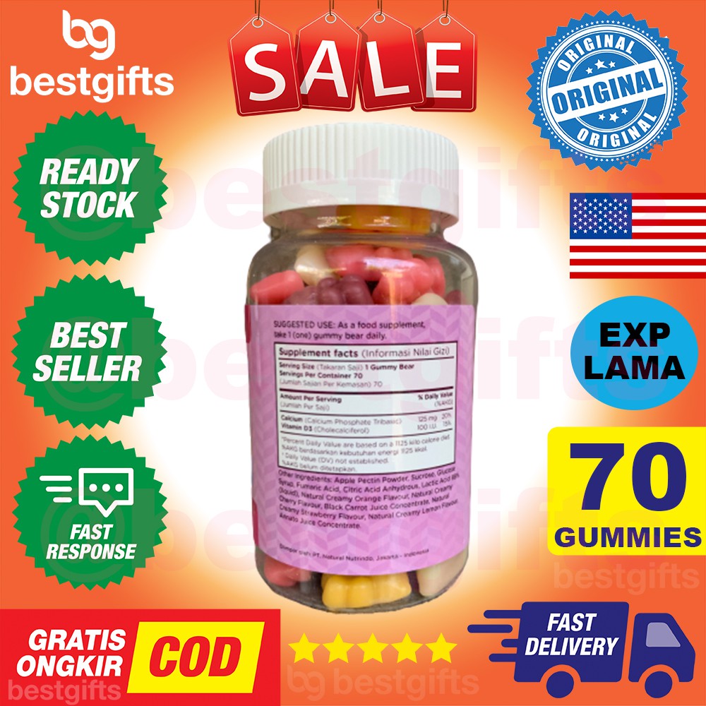 WELLNESS GUMMY KIDS MULTIVITAMIN MULTI VITAMIN IMUN KEKEBALAN DAYA TAHAN TUBUH ANAK KID 70 GUMMIES