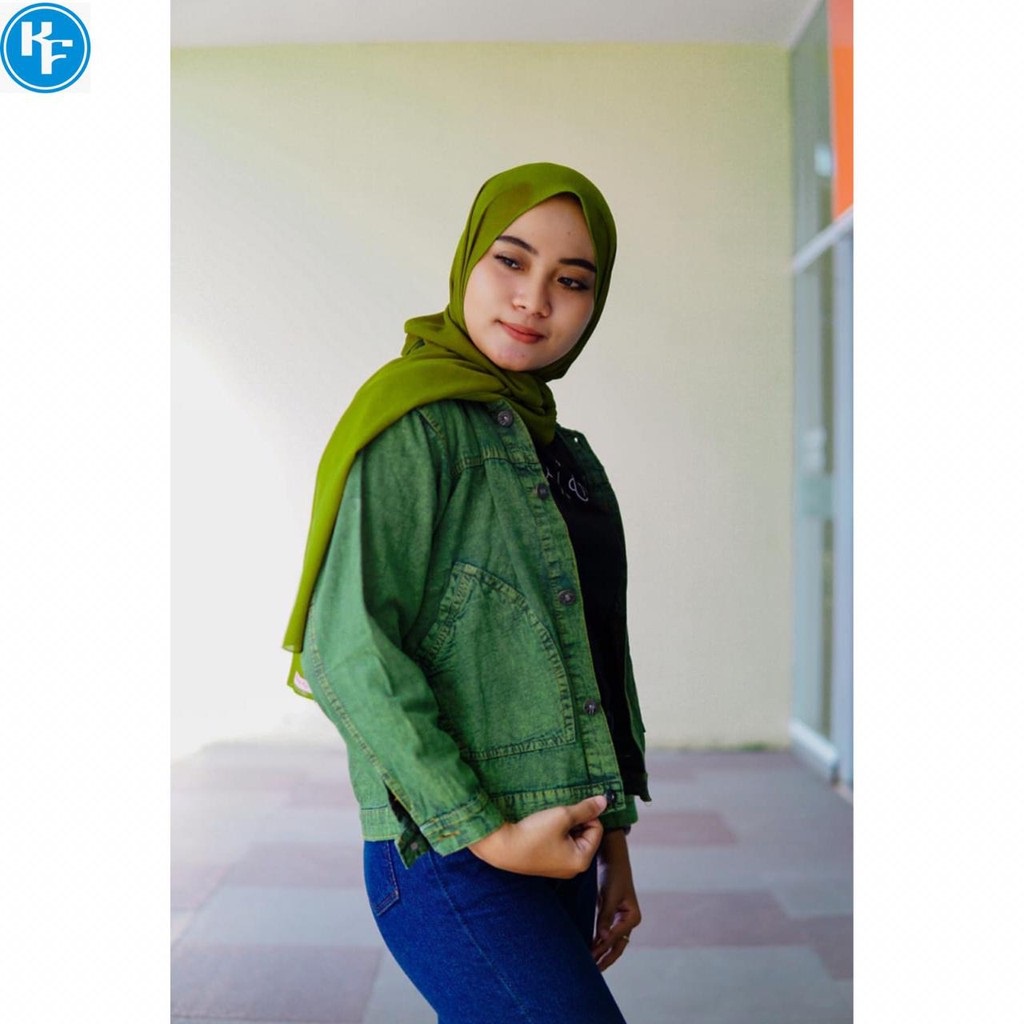 MONITA JAKET DENIM CROP//JAKET WANITA SNOW JEANS