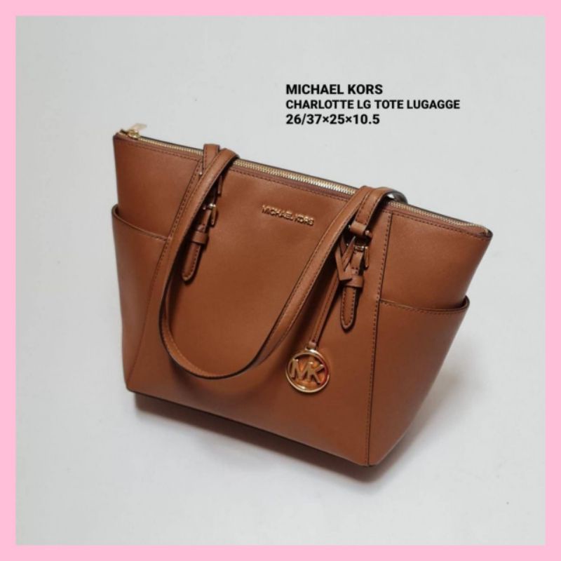 Jual Tas Wanita Michael Kors MK CHARLOTTE LG TOTE BAG Color Luggage/Brown. Branded Original