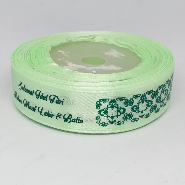 

Label pita satin sablon 2 cm, pita hias untuk parcel lebaran