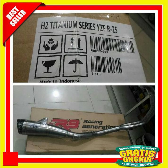 EKSKLUSIF KNALPOT R9 R25 MODEL H2 TITANIUM SERIES