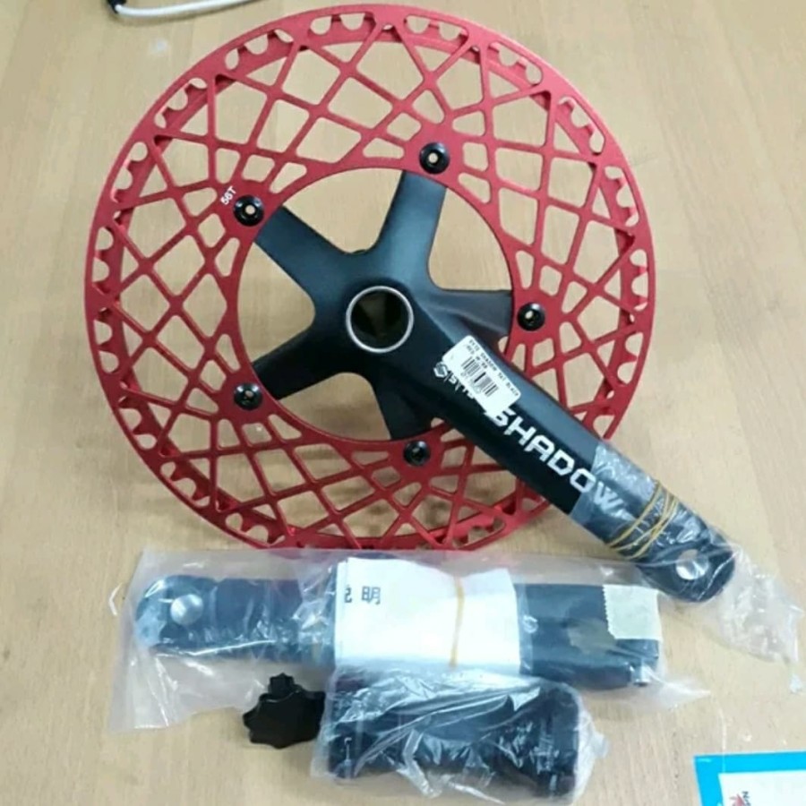 Crankset SYTE Shadow HT2 Merah 56T Sepeda Lipat