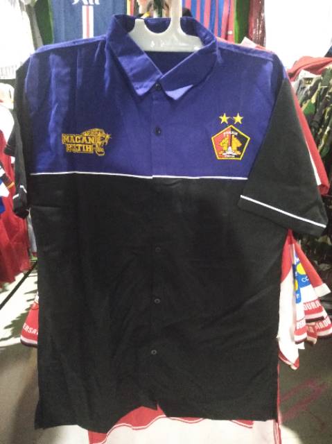 Kemeja Hem Persik Kediri Ungu Strip Hitam Macan Putih 1950 Terbaru 2020