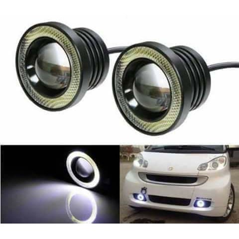 Lampu Sorot Kabut Mobil Foglamp LED ANGEL EYES FogLight Projie Eagle Eye 3,5 INCHI MERAH PUTIH BIRU