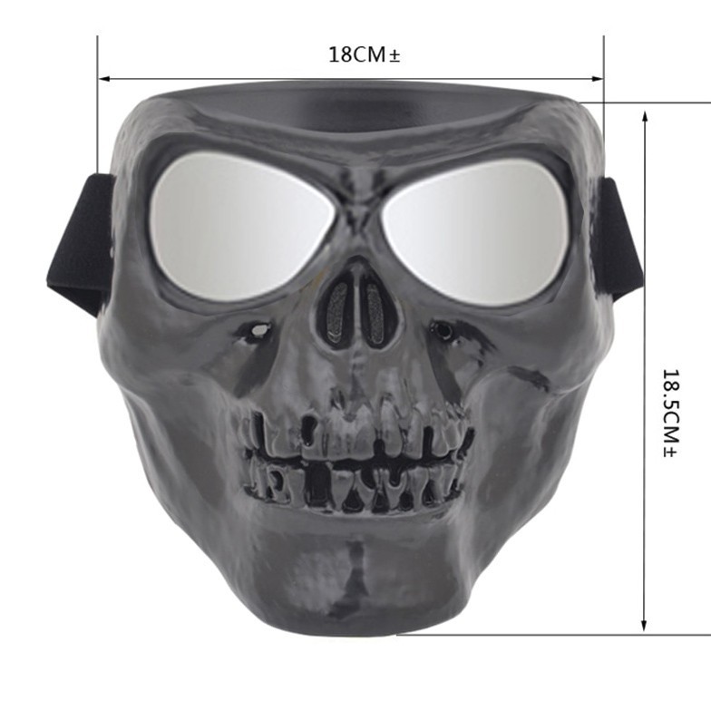 Heonyirry Masker Motor Topeng Airsoft Gun Full Face Model Tengkorak Skull Ghost Raider Mt009 grab