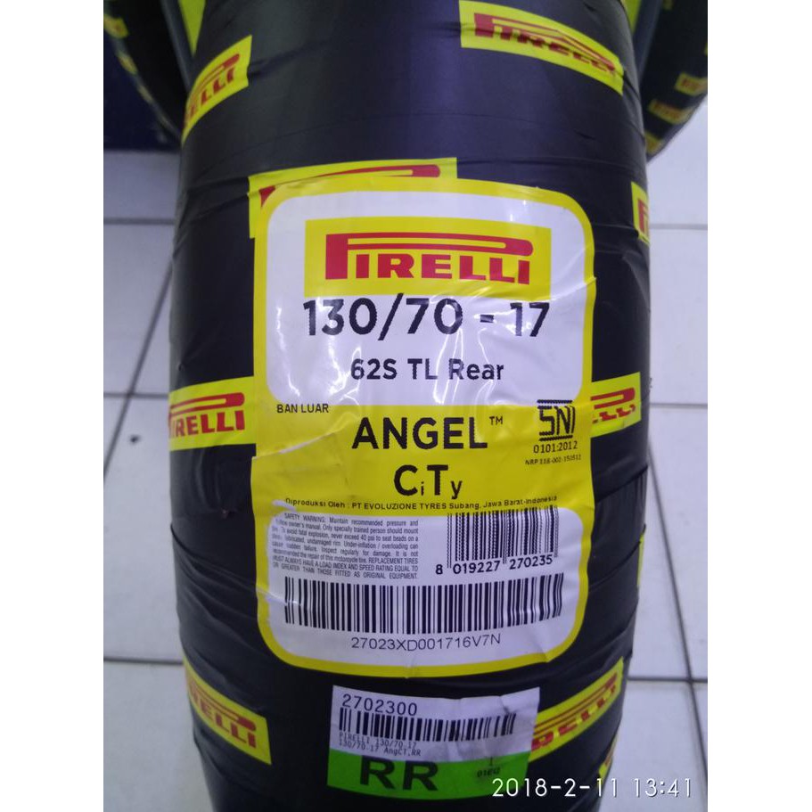 Ban Pirelli Angel City Uk 130/ 70 Ring 17 Termurah 2019