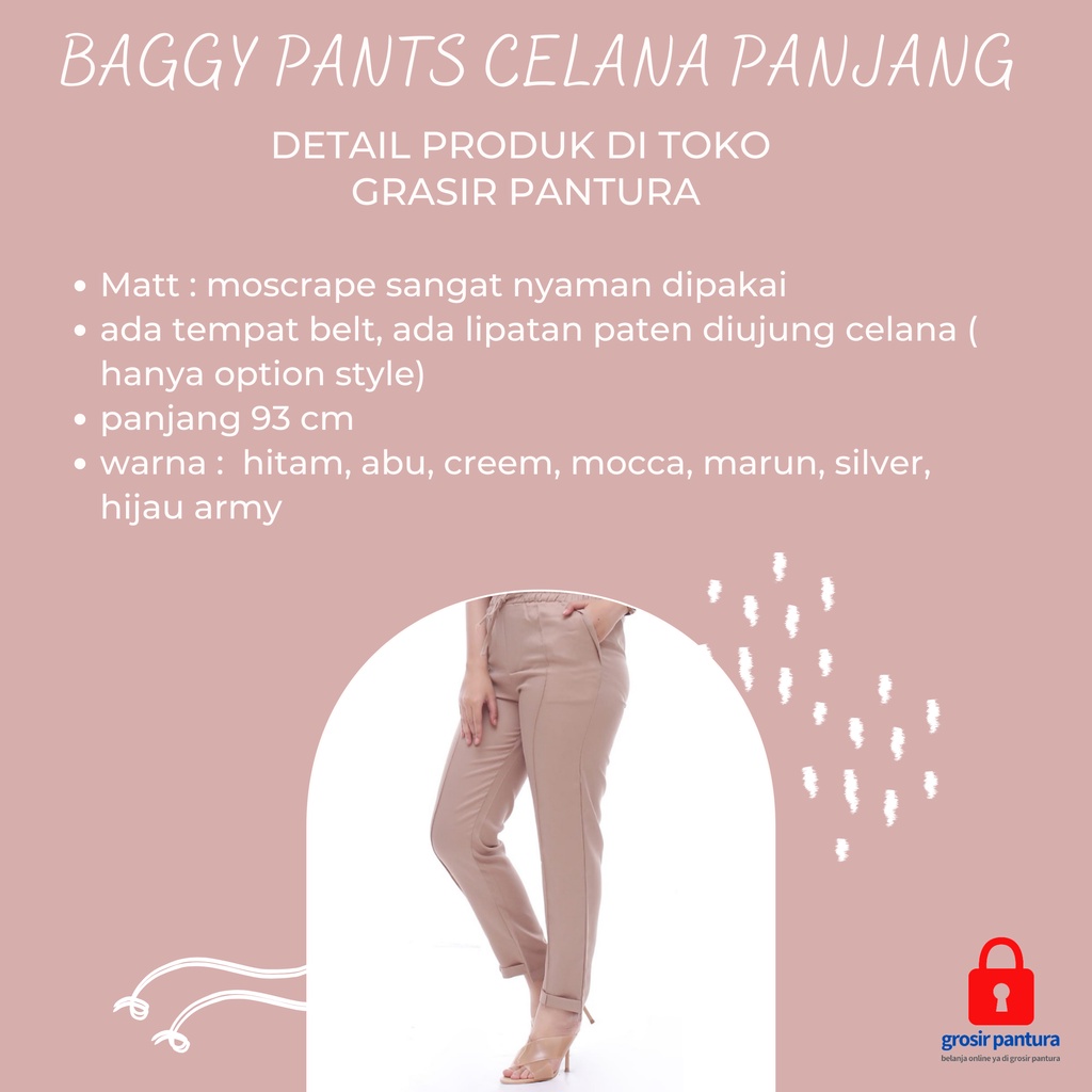 BAGGY PANTS CELANA PANJANG BAHAN KERJA WANITA KANTOR CELANA PANJANG BAHAN MOSCRAPE CEWEK MURAH